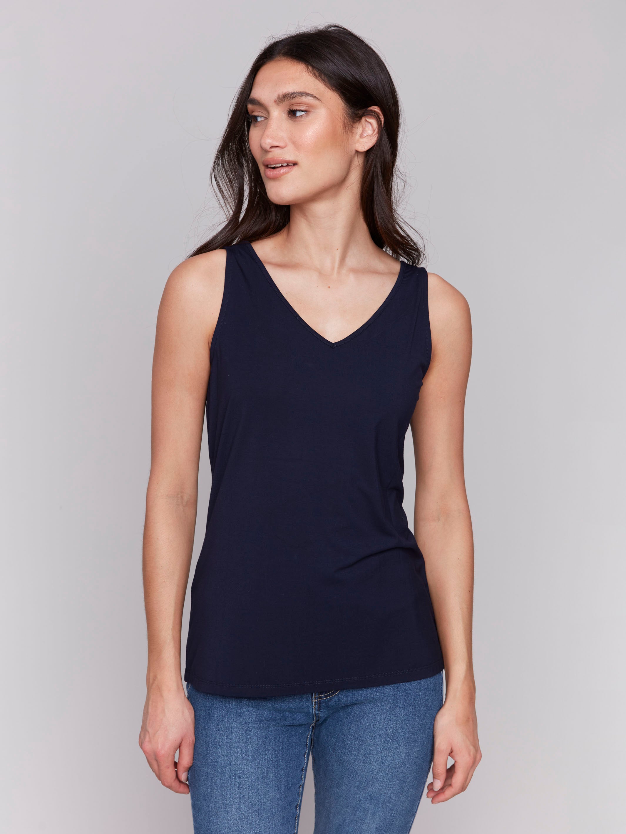 Reversible Bamboo Cami - Navy