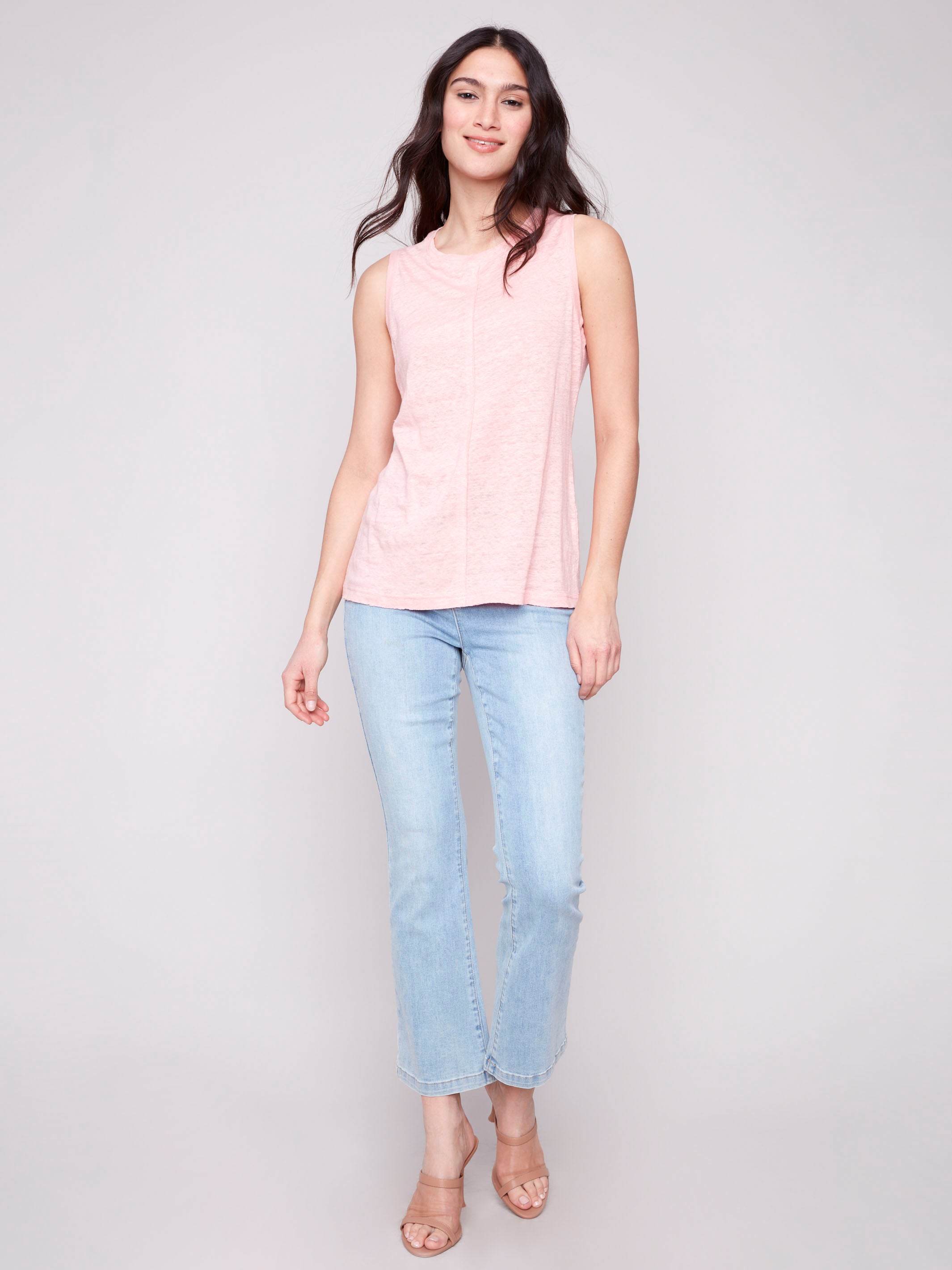 Guava sleeveless top featuring elegant front seam detail by Charlie B.