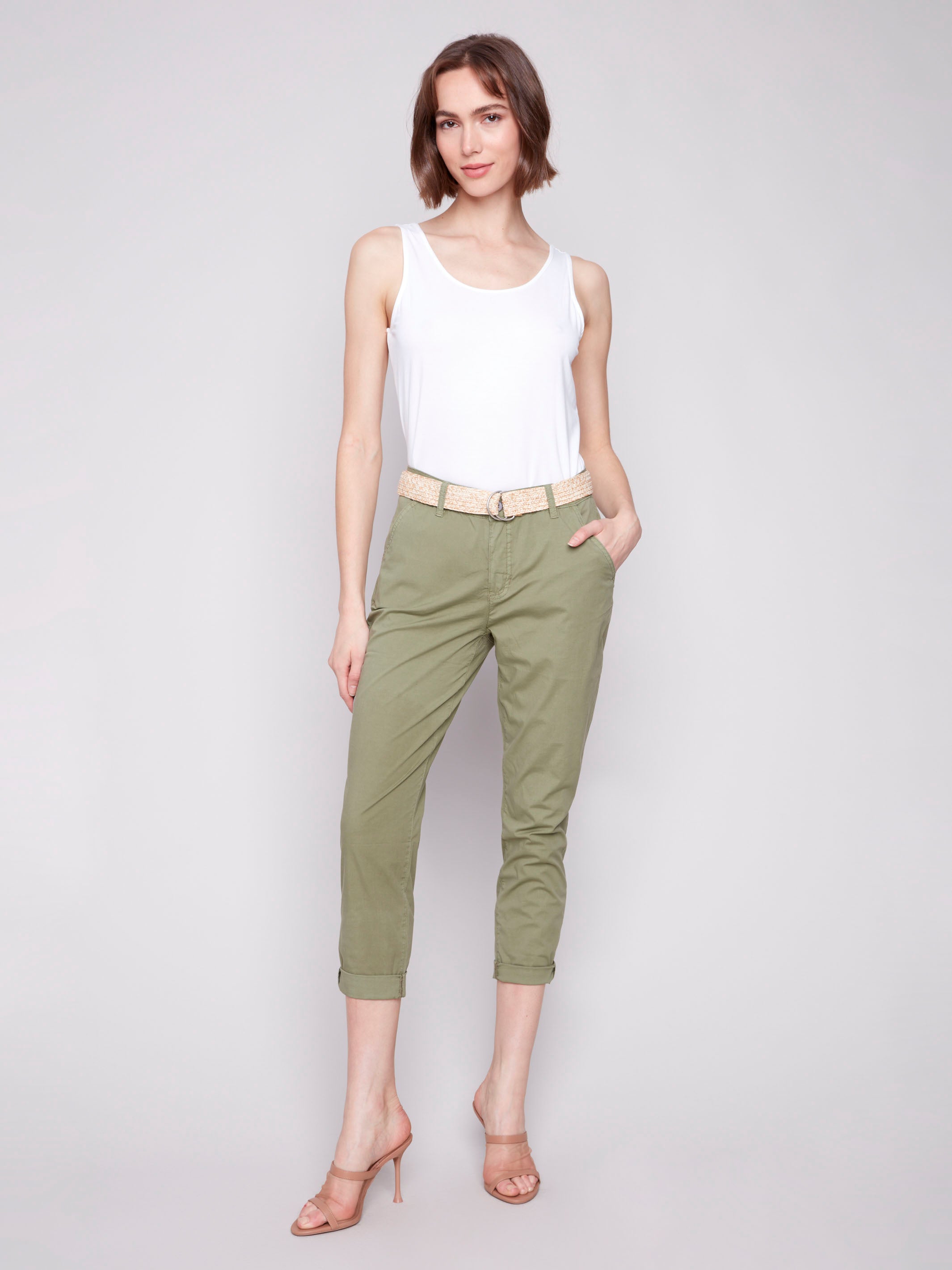 Celadon pants with a slim leg and chic style by Charlie B.