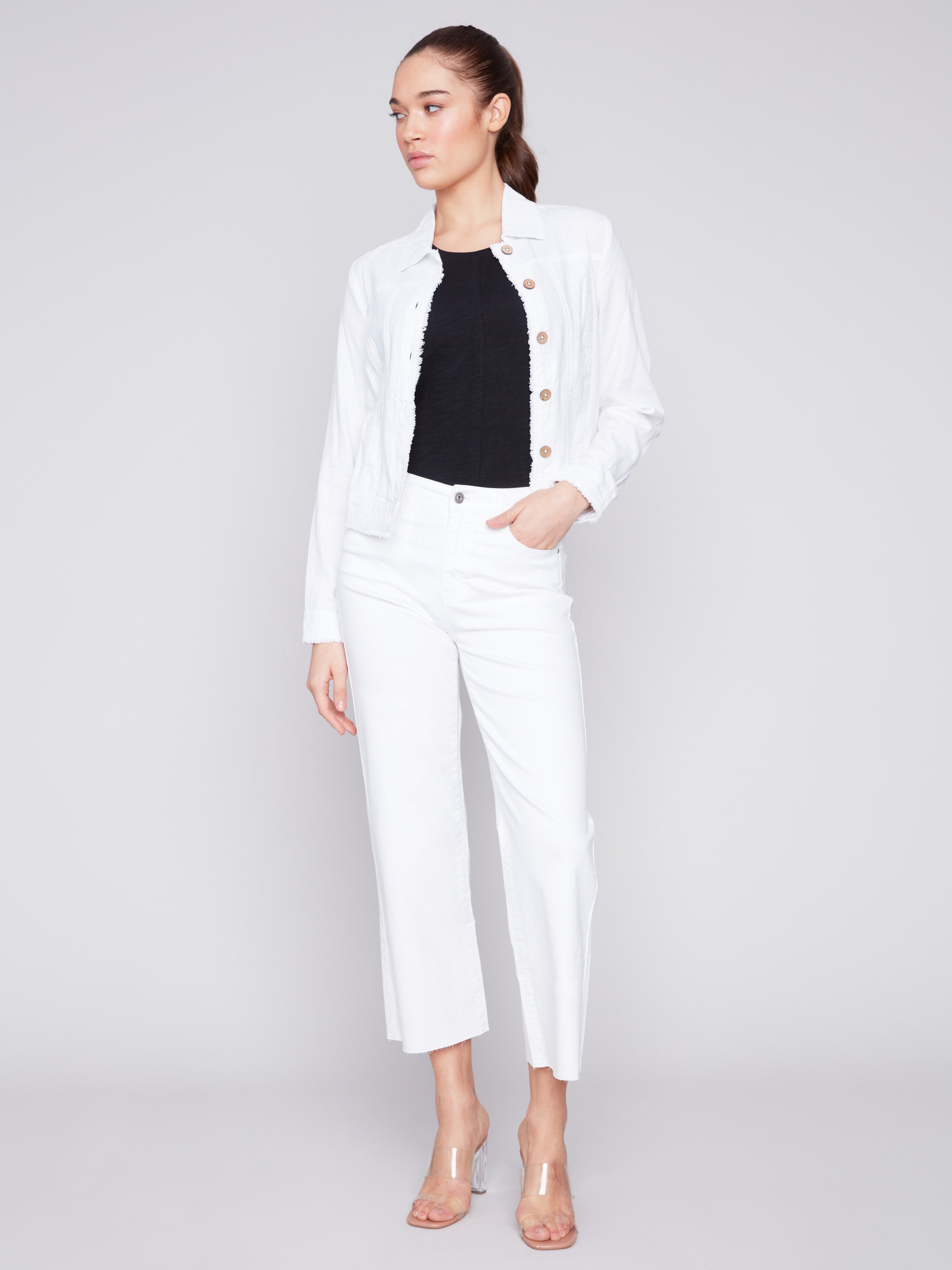 Linen Blend Jacket - White