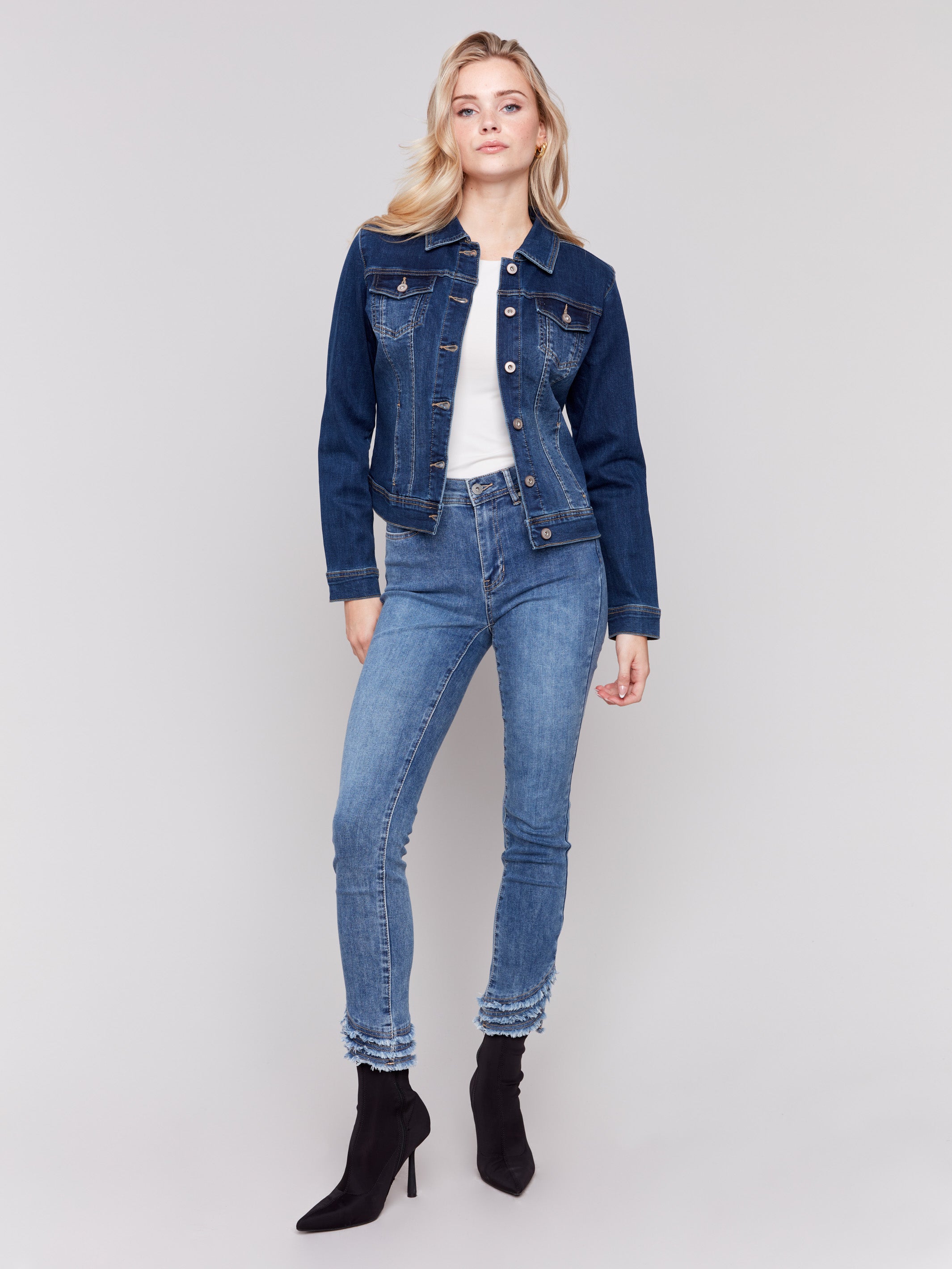 Manteau en denim extensible - Indigo