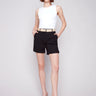 Black shorts with regular rise and stylish design by Charlie B.