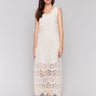 Natural crochet dress with ankle length elegance by Charlie B.