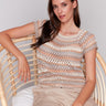 Top with round neckline in multicolor stripes by Charlie B.