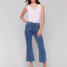 Stretch denim cropped jeans with a regular rise waist by Charlie B.