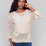 Crochet sweater featuring a round neckline by Charlie B.