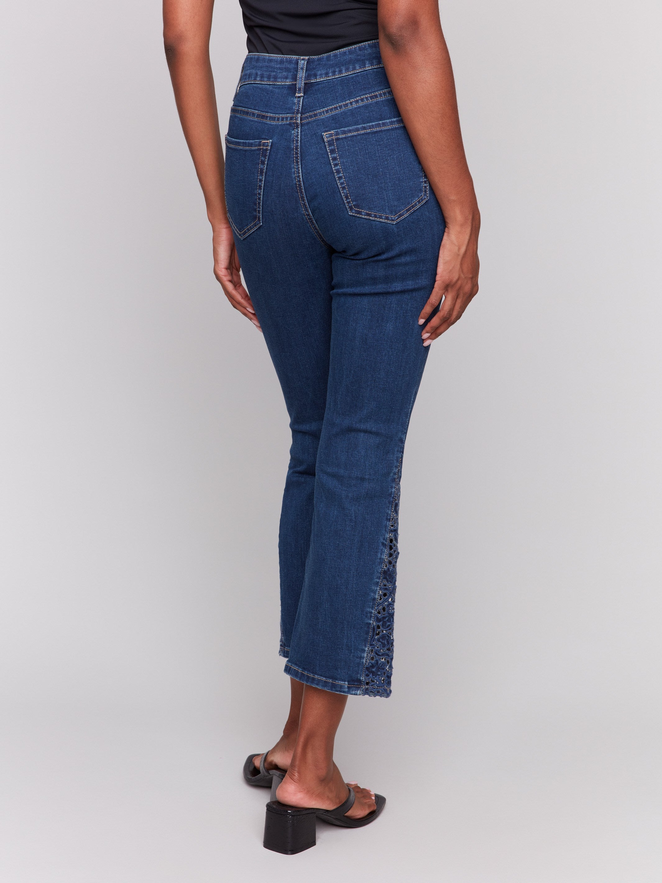 Stylish indigo bootcut jeans in a comfortable fit by Charlie B.