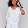 White top with a stylish V-neckline by Charlie B.