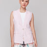 Light pink linen blend vest with 3/4 length by Charlie B.