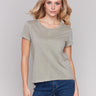 Celadon organic cotton t-shirt with crew neckline, by Charlie B.