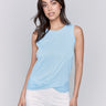 Bluebell organic cotton tank top with crew neckline by Charlie B.