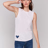 Petal pink tank top with crew neckline by Charlie B.