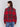 Short cranberry red plaid bouclé knit jacket with notch collar and welt pockets, featuring a full-button closure by Charlie B.