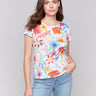 Organic cotton t-shirt with a floral design by Charlie B.