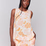 Floral pattern top with crew neckline and sleeveless design by Charlie B.