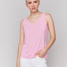 Begonia reversible camisole with scoop neck and V-neck details, crafted in soft bamboo viscose by Charlie B.