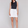 White skort featuring short length and stylish design by Charlie B.