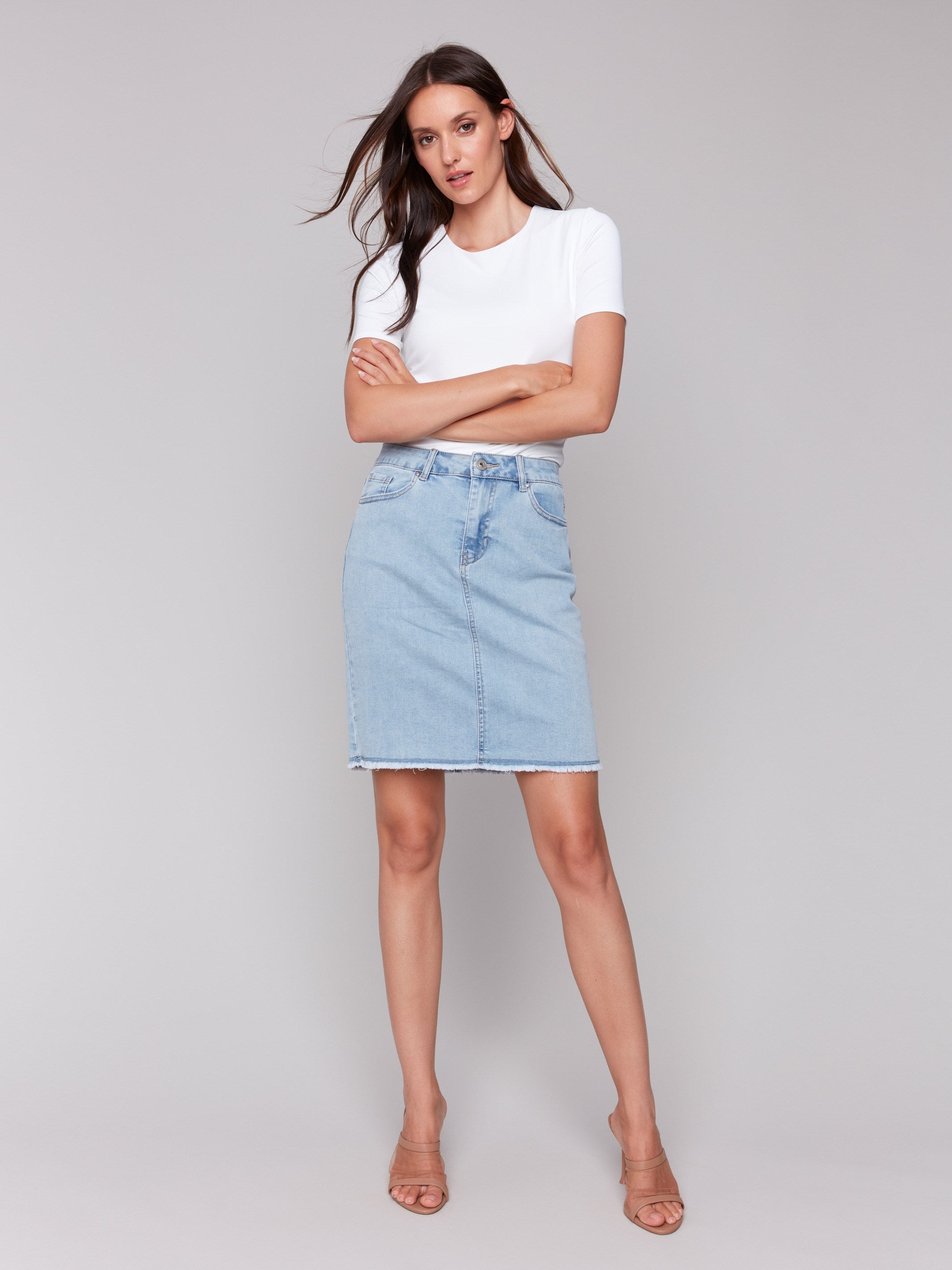 Classic five-pocket design on this chic skort by Charlie B.