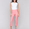 Watermelon capri pants with a chic pull-on design and vibrant style by Charlie B.