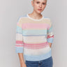 Sweater with a pastel stripes pattern by Charlie B.