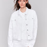 White twill jacket with a classic collar by Charlie B.