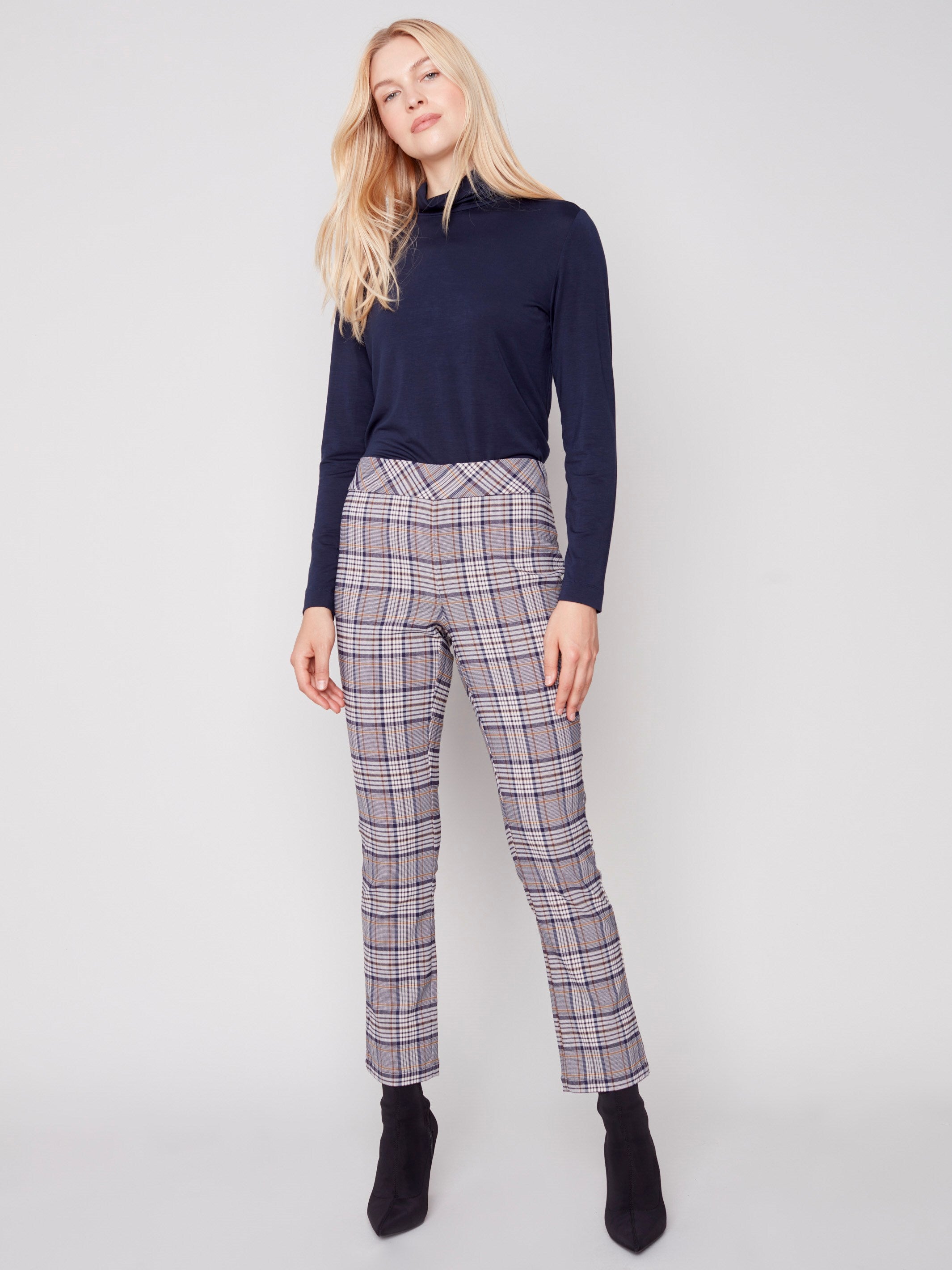 Plaid pull hot sale on pants